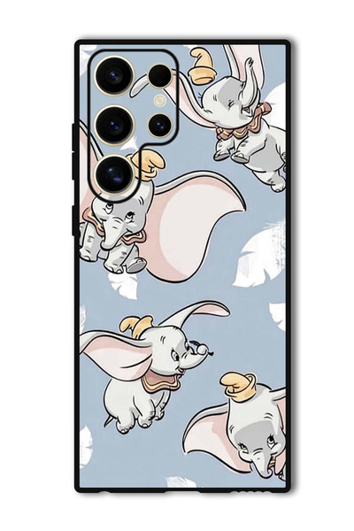 Theodor جراب حماية لهاتف سامسونج جالاكسي S24 ألترا مطبوع عليه صورة فيل صغير طائر