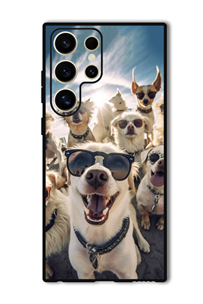 Theodor جراب واقٍ مضاد للخدش والصدمات لهاتف Samsung Galaxy S24 Ultra، كلاب سيلفي