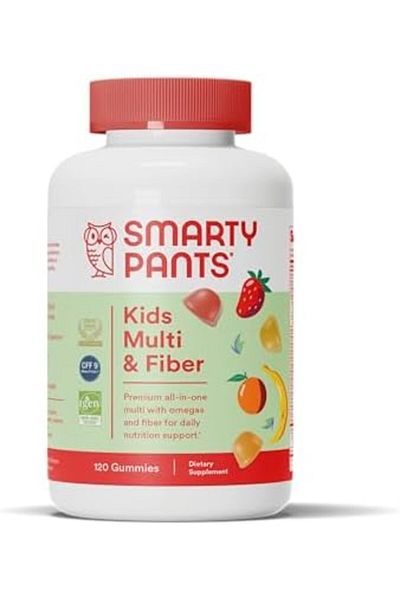 SmartyPants Complete Dietary Supplement with Fiber for Kids by SmartyPants, 120 Gel Capsules, Carnitine-L