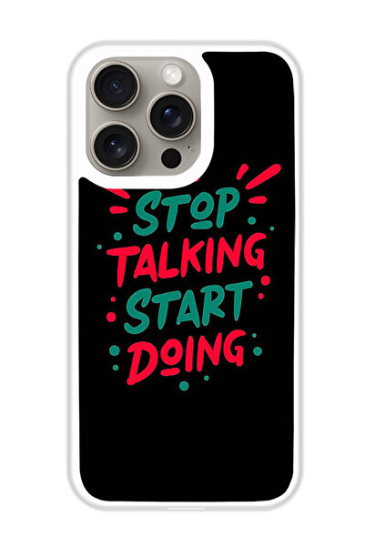 Theodor غطاء حماية لجهاز أبل آيفون 15 برو ماكس - توقف عن الكلام (مصد أبيض)