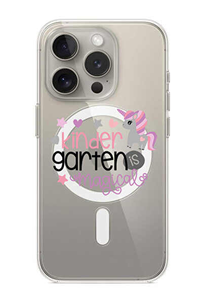 Theodor غلاف لهاتف iPhone 15 Pro مقاس 6.1 بوصة، متوافق مع MagSafe، غطاء ممتص للصدمات، نسخة Kinder garden السحرية