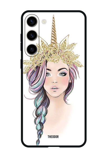 Theodor جراب واقٍ مضاد للخدش والصدمات لهاتف Samsung Galaxy S23 FE بتصميم فتاة...