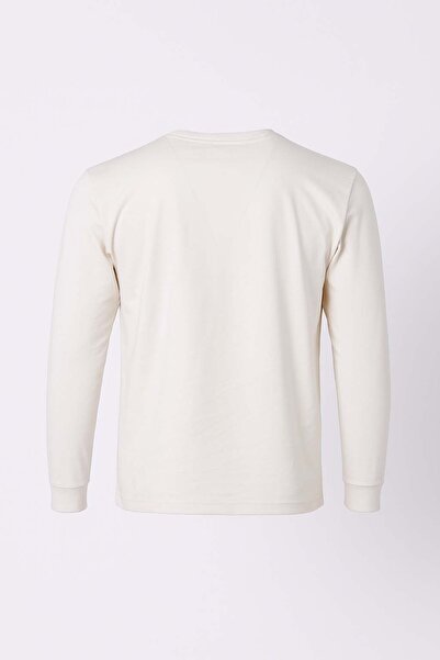 trender O Neck Chest Garnished Piecework Black - White Men's Sweatshirt 26Kss9000010