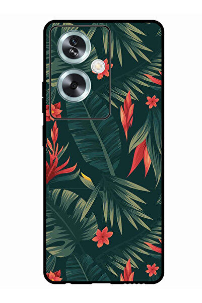 Theodor جراب واقٍ مضاد للخدش والصدمات لهاتف Oppo A2 - أوراق خضراء