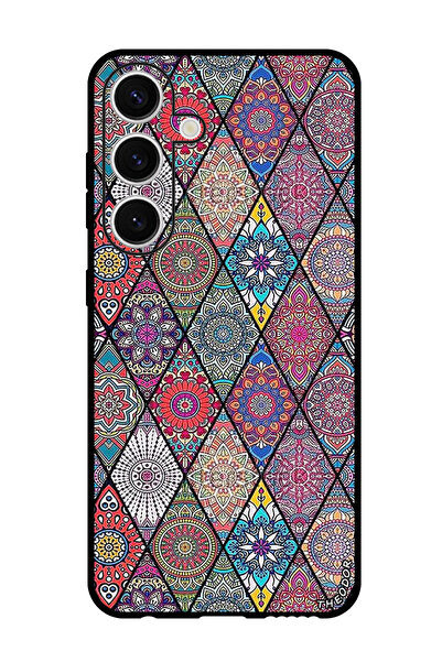 Theodor جراب واقٍ مضاد للخدش والصدمات لهاتف Samsung Galaxy S24 بتصميم فن ماندالا