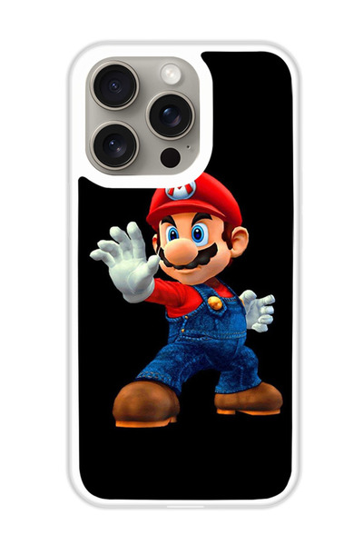 Theodor غطاء حماية لهاتف أبل آيفون 15 برو سوبر ماريو (مصد أبيض)