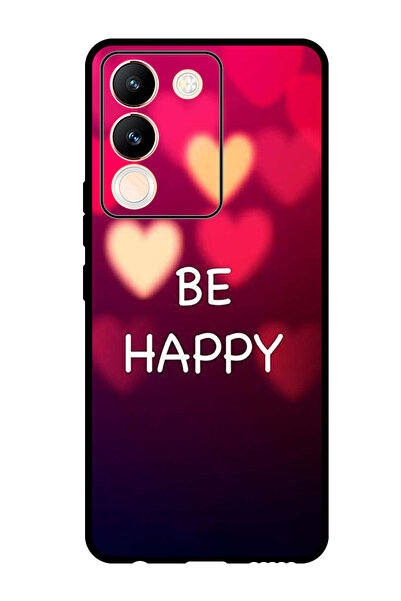 Theodor جراب واقٍ مضاد للخدش والصدمات لهاتف Vivo V29e كن سعيدًا