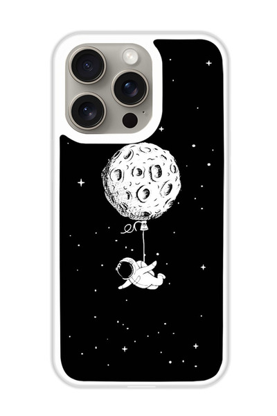 Theodor غطاء حماية لجهاز أبل آيفون 15 برو، خيال رائد الفضاء (مصد أبيض)