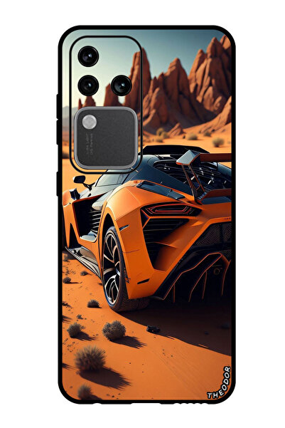 Theodor جراب واقٍ مضاد للخدش والصدمات لهاتف Vivo S18 Pro، سيارة في الصحراء