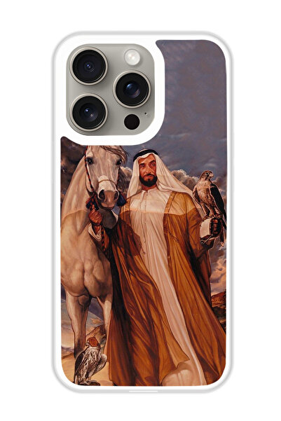 Theodor غطاء حماية لهاتف أبل آيفون 15 برو الشيخ زايد 1 (2) (مصد أبيض)