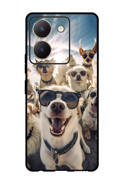 Theodor جراب واقٍ مضاد للخدش والصدمات لهاتف Vivo Y77t، تصميم كلاب السيلفي