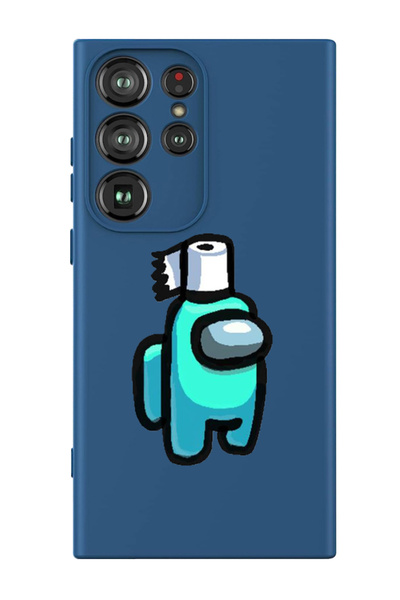 Theodor غطاء حماية سيليكون سائل لهاتف سامسونج جالاكسي S24 ألترا (أزرق) - لفة ...