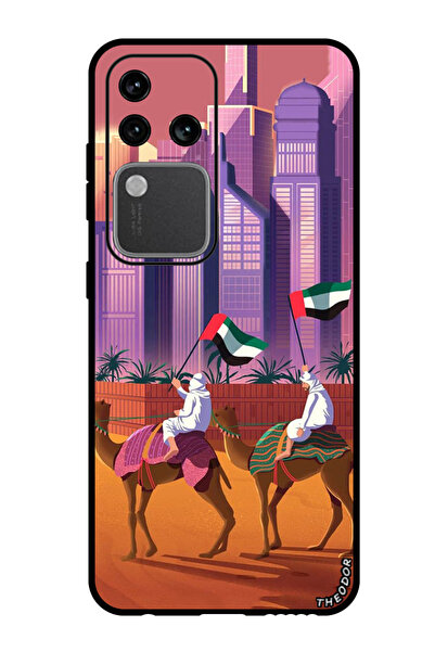 Theodor جراب واقٍ مضاد للخدش والصدمات لهاتف Vivo S18 Pro، لون جمل، علم الإمار...