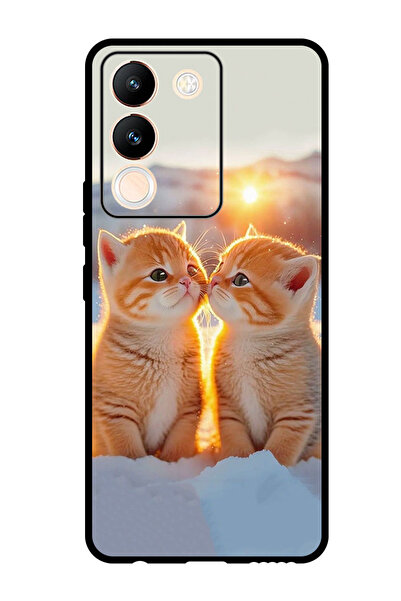 Theodor جراب واقٍ مضاد للخدش والصدمات لهاتف Vivo Y200 قطط لطيفة (2)