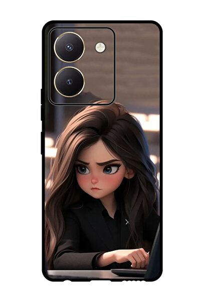 Theodor جراب واقٍ مضاد للخدش والصدمات لهاتف Vivo Y27s بتصميم فتاة غاضبة