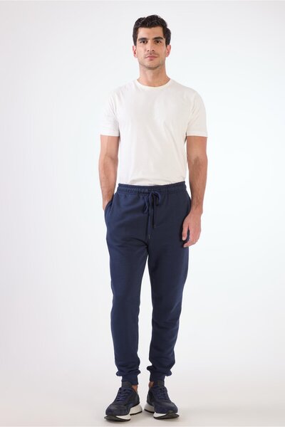 Dufy Navy Blue Men's Sweatpants - Regular Fit