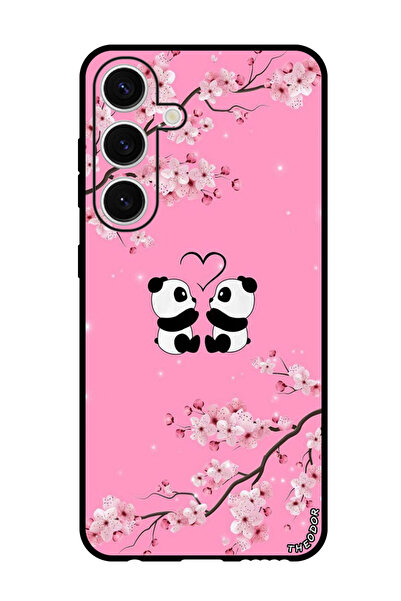 Theodor جراب واقٍ مضاد للخدش والصدمات لهاتف Samsung Galaxy S24 باندا صغيرتان