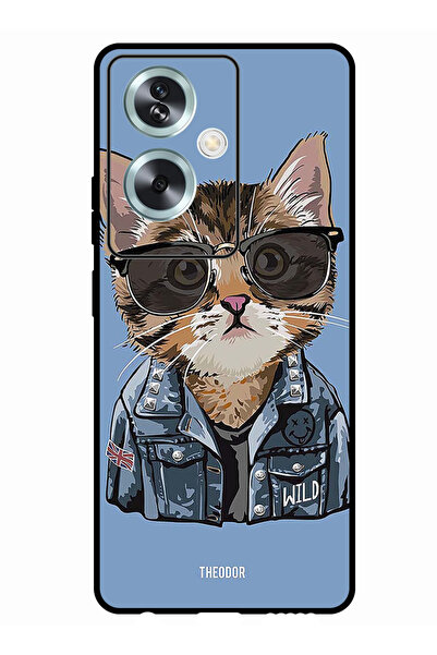 Theodor جراب واقٍ مضاد للخدش والصدمات لهاتف Oppo A79 5G Swag Cat