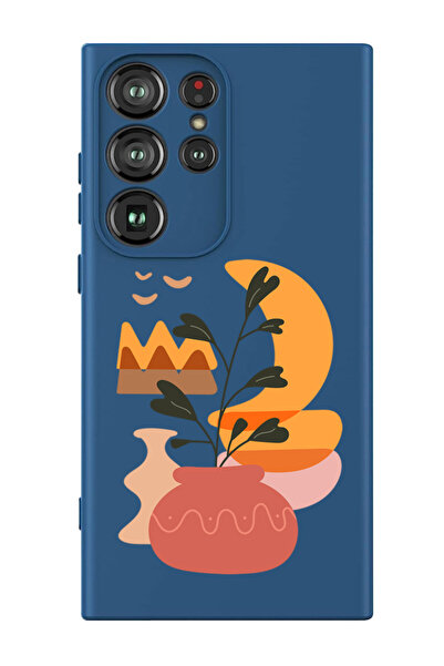 Theodor غطاء حماية سائل من السيليكون المقاوم للصدمات لهاتف سامسونج جالاكسي S24 ألترا (أزرق) - زهرية إنلايت