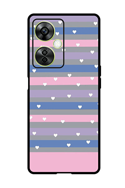 Theodor جراب واقٍ مضاد للخدش والصدمات لهاتف OnePlus Nord N30 بقلوب وخطوط صغيرة