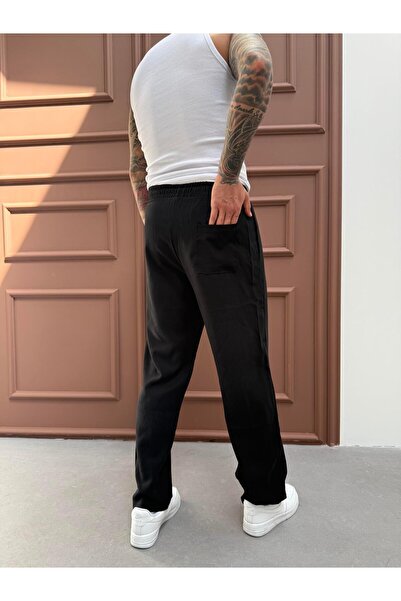 KağanKY Siyah Duble Kumaş Baggy Pantolon