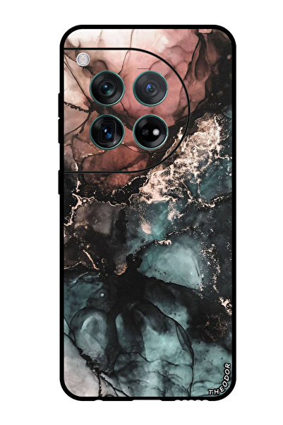 Theodor جراب واقٍ مضاد للخدش والصدمات لهاتف OnePlus 12 بلون رخامي ملون