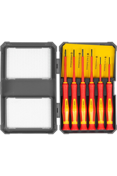 SGTT Set of 6 thin VDE screwdrivers for electricians, 1000V insulated, in pla...