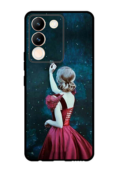 Theodor جراب واقٍ مضاد للخدش والصدمات لهاتف Vivo V29e، فتاة تلمس النجمة