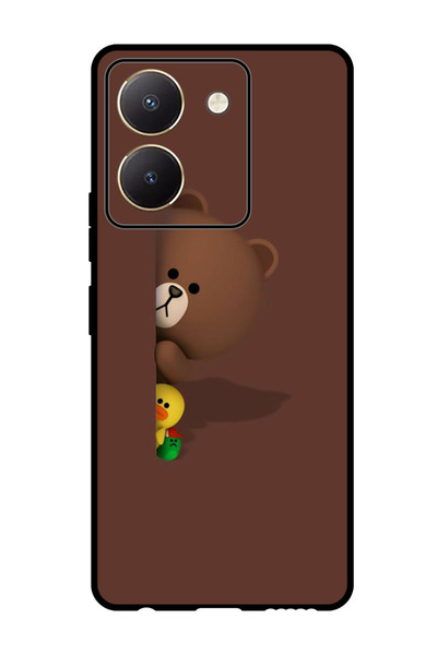 Theodor جراب واقٍ مضاد للخدش والصدمات لهاتف Vivo Y77t بتصميم دب مخفي