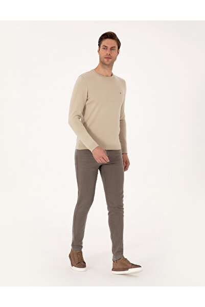 Pierre Cardin Kum Melanj Slim Fit Bisiklet Yaka Basic Triko Kazak 50314192-VR123
