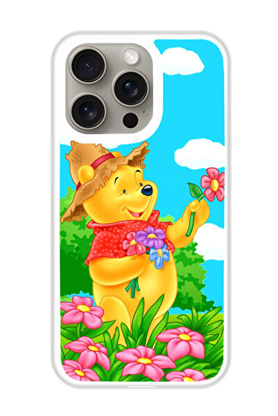 Theodor غطاء حماية لجهاز أبل آيفون 15 برو ويني بو (مصد أبيض)