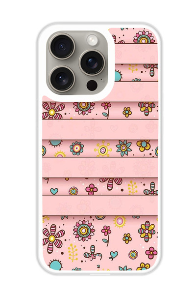 Theodor غطاء حماية لهاتف أبل آيفون 15 برو - زهور صغيرة (مصد أبيض)