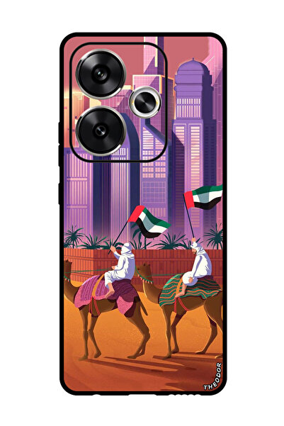 Theodor جراب واقٍ مضاد للخدش والصدمات لهاتف شاومي ريدمي توربو 3، لون جمل، علم...