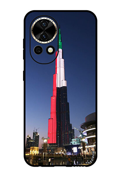 Theodor جراب حماية لهاتف هواوي نوفا 12 ألترا علم الإمارات على برج خليفة