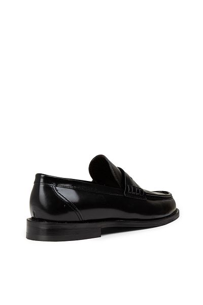 Deery Men's Genuine Leather Black Loafers