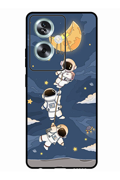 Theodor جراب واقٍ مضاد للخدش والصدمات لهاتف Oppo A2 بتصميم رواد فضاء معلقين