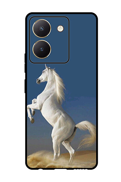 Theodor جراب واقٍ مضاد للخدش والصدمات لهاتف Vivo Y27s، لون أبيض، حصان