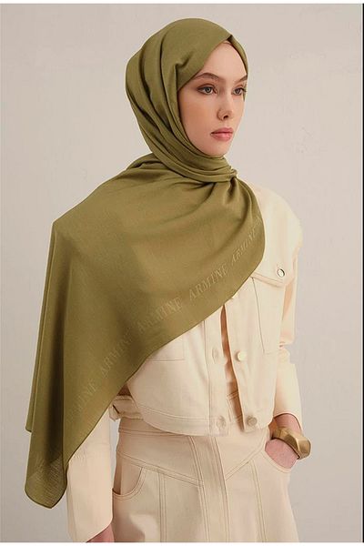Armine Logo Bordered Cotton Silk Shawl 48