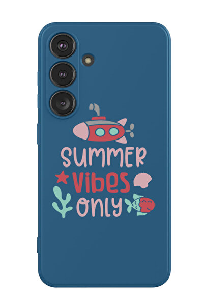 Theodor غطاء حماية سائل من السيليكون المقاوم للصدمات لهاتف سامسونج جالاكسي S24 بلس (أزرق) - مناسب لأجواء الصيف فقط