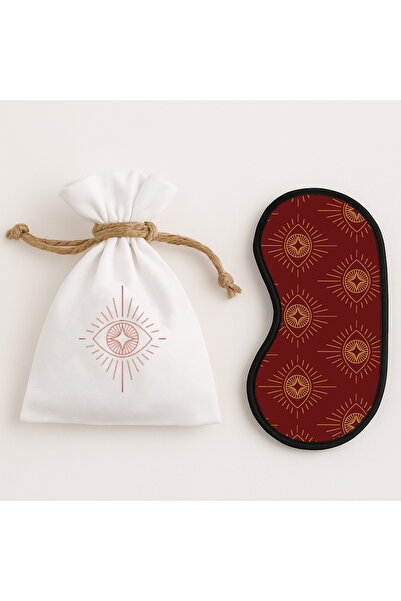 LIWOGY Kese ve Uyku Göz Bandı Seti / Desenli Bez Çanta ve Uyku Göz Bandı / He...