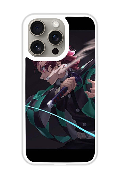 Theodor غطاء حماية لهاتف أبل آيفون 15 برو أنيمي (واقي أبيض)