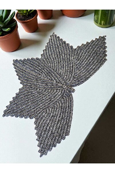 Örgü Sanatı DilekÇak El Örgüsü Polyester Makrome Yaprak Supla, Dekoratif Supl...