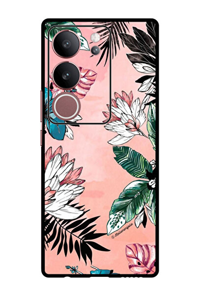 Theodor جراب واقٍ مضاد للخدش والصدمات لهاتف Vivo S17 - S17 Pro، زهور وأوراق