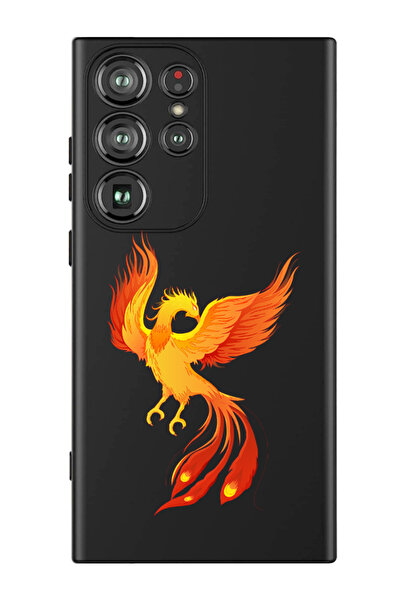 Theodor غطاء حماية سائل من السيليكون المقاوم للصدمات لهاتف سامسونج جالاكسي S24 ألترا (أسود) - فينيوكس بيرد