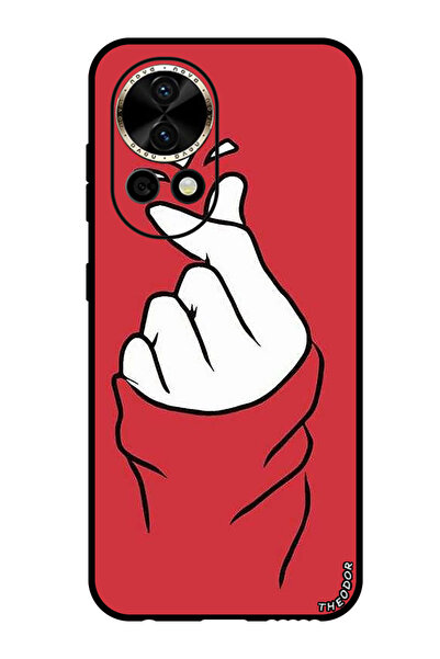 Theodor جراب واقٍ مضاد للخدش والصدمات لهاتف هواوي نوفا 12 ألترا سناب لوف أحمر