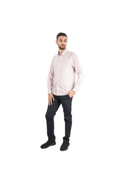 Giordano Men's Wrinkle-Free Long Sleeve Cotton Oxford Shirt