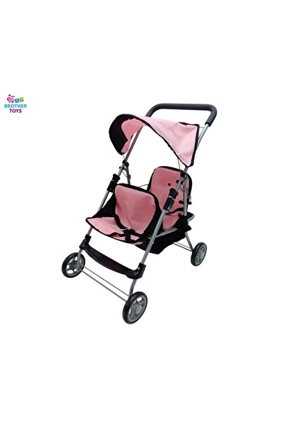 Brother Toys Yataklı Ve Tenteli Kaliteli Metal Katlanabilir Oyuncak Puset Beb...