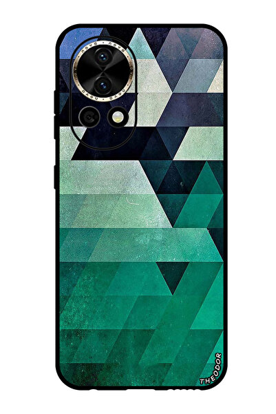Theodor جراب واقٍ مضاد للخدش والصدمات لهاتف هواوي نوفا 12 بنمط مثلث ألوان بحرية