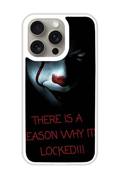 Theodor غطاء حماية لهاتف أبل آيفون 15 برو - جوكر مقفل (مصد أبيض)