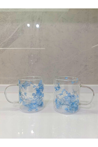 isometric 1 Adet Çift Cidarlı Çiçekli Kupa – Isıya Dayanıklı Cam Çay & Kahve Kupası Şık Tasarım 300 ml